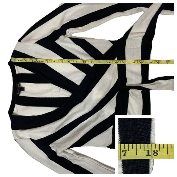 Topshop Striped Side Tie Knit Top - Navy/White - US 2 - Picture 3 of 14